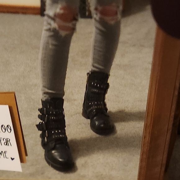 Rare Discontinued AS98 Black Studded Buckle Boots Size 38 EUC - Picture 10 of 11